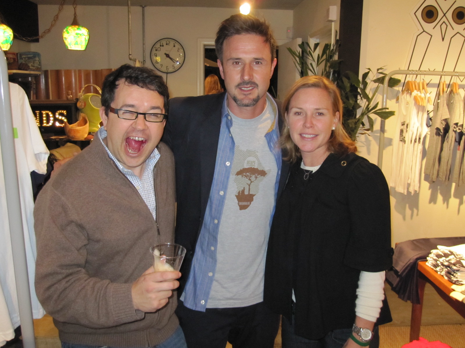 Actor David Arquette with wine blogger Hardy Wallace